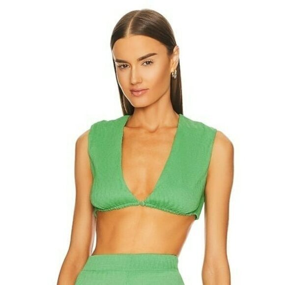 Camila Coelho Devon Crop Top - Green - Picture 1 of 12